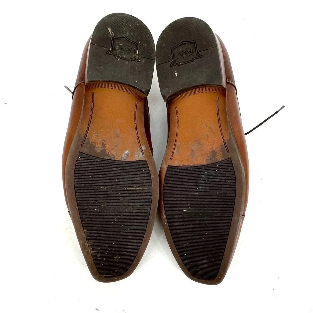 Florsheim Mens Leather Cap Toe Oxford Dress Shoes Brown Lace Up Sz 12M‎